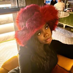 Lambert Red FURRY BUCKET.